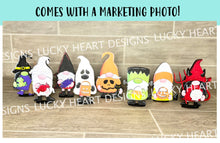 Load image into Gallery viewer, Gnome Halloween Standing File SVG, Glowforge Tiered Tray, LuckyHeartDesignsCo