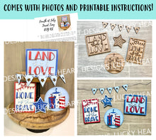 Load image into Gallery viewer, Fourth of July Quick and Easy Tiered Tray File SVG, Glowforge America Tier Tray, LuckyHeartDesignsCo