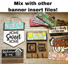 Load image into Gallery viewer, Birthday Interchangeable Banner Sign File, Glowforge, LuckyHaertDesignsCo