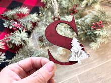 Load image into Gallery viewer, Initial Tree Christmas Ornament File SVG, Glowforge, LuckyHeartDesignsCo