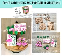 Load image into Gallery viewer, Flamingo Quick and Easy Tiered Tray File SVG, Summer Beach Tier Tray Glowforge,LuckyHeartDesignsCo