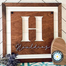 Load image into Gallery viewer, Square Shiplap Initial Sign File SVG, Glowforge, Name Personalized, LuckyHeartDesignsCo