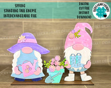 Load image into Gallery viewer, Spring Standing Tall Gnome Interchangeable File SVG, Glowforge, LuckyHeartDesignsCo