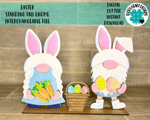 Load image into Gallery viewer, Easter Standing Tall Gnome Interchangeable File SVG, Glowforge, LuckyHeartDesignsCo