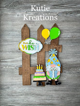Load image into Gallery viewer, Gnome Birthday Interchangeable Fence File SVG, Glowforge, LuckyHeartDesignsCo