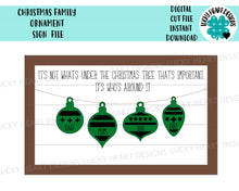Load image into Gallery viewer, Christmas Family Ornament Sign File SVG, Glowforge, LuckyHeartDesignsCO
