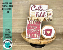 Load image into Gallery viewer, Coffee Bar Quick And Easy Tiered. Tray File SVG, Glowforge, LuckyHeartDesignsCo