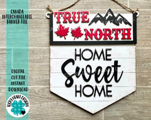 Load image into Gallery viewer, Canada Interchangeable Banner File SVG, Glowforge, LuckyHeartDesignsCo