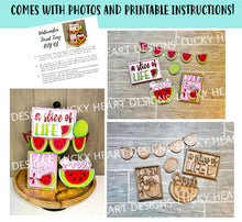 Load image into Gallery viewer, Watermelon Quick and Easy Tiered Tray File SVG, Glowforge Summer, LuckyHaertDesignsCo