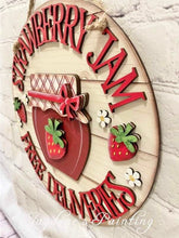 Load image into Gallery viewer, Strawberry Jam Door Hanger FILE SVG, Glowforge Summer, LuckyHeartDesignsCo