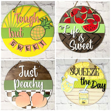 Load image into Gallery viewer, Fruit Door Hanger Complete DIY KIT File SVG, Summer Glowforge Sign, LuckyHeartDesignsCo