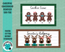 Load image into Gallery viewer, Christmas Gingerbread Reindeer Family Sign File SVG, Glowforge, LuckyHeartDesignsCo