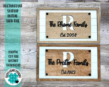 Load image into Gallery viewer, Rectangular Shiplap Initial Name Sign File SVG, Glowforge, LuckyHeartDesignsCo