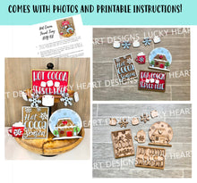 Load image into Gallery viewer, Hot Cocoa Quick and Easy Tiered Tray File SVG, Glowforge Winter Tier Tray, LuckyHeartDesignsCo