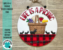 Load image into Gallery viewer, Picnic Door Hanger File SVG, Glowforge, LuckyHeartDesignsCO