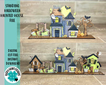 Load image into Gallery viewer, Standing Halloween Haunted House File SVG, Glowforge, LuckyHeartDesignsCo