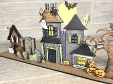 Load image into Gallery viewer, Standing Halloween Haunted House File SVG, Glowforge, LuckyHeartDesignsCo