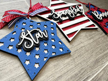 Load image into Gallery viewer, Star Fourth of July Door Hanger File SVG, America Glowforge, LuckyHeartDesignsCo