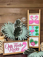 Load image into Gallery viewer, Flamingo Interchangeable Leaning Sign File SVG, Glowforge, LuckyHeartDesignsCo