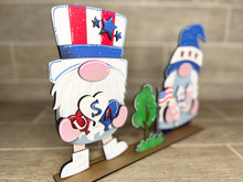 Load image into Gallery viewer, Fourth of July Standing Tall Gnome Interchangeable File SVG, Glowforge, LuckyHeartDesignsCo