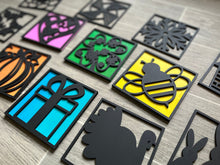 Load image into Gallery viewer, Simple Shapes Interchangeable Leaning Sign File, Glowforge, LuckyHeartDesignsCo