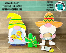 Load image into Gallery viewer, Cinco De Mayo Standing Tall Gnome Interchangeable File SVG, Glowforge, LuckyHeartDesignsCo