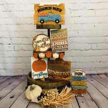 Load image into Gallery viewer, Fall Tiered Tray File SVG, Glowforge Laser, Pumpkin, LuckyHeartDesignsCo