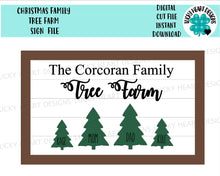 Load image into Gallery viewer, Christmas Family Tree Farm Sign File SVG, Glowforge, luckyHeartDesignsCo
