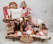 Load image into Gallery viewer, Vintage Ice Cream Summer Tiered Tray File SVG, Tier Tray Glowforge, LuckyHeartDesignsCo