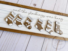 Load image into Gallery viewer, Christmas Stocking Family Shiplap Sign File SVG, Glowforge, LuckyHeartDesignsCo