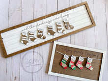 Load image into Gallery viewer, Christmas Stocking Family Shiplap Sign File SVG, Glowforge, LuckyHeartDesignsCo