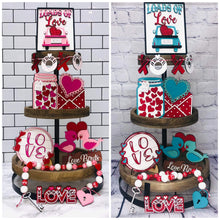 Load image into Gallery viewer, Loads Of Love Valentines Tiered Tray File SVG, Tier Tray Glowforge, LuckyHeartDesignsCo