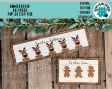 Load image into Gallery viewer, Christmas Gingerbread Reindeer Family Sign File SVG, Glowforge, LuckyHeartDesignsCo