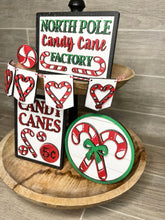 Load image into Gallery viewer, Candy Cane Quick and Easy Tiered Tray File SVG, Glowforge, LuckyHeartDesignsCo