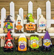 Load image into Gallery viewer, Gnome Halloween Standing File SVG, Glowforge Tiered Tray, LuckyHeartDesignsCo