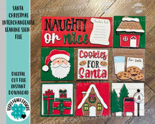 Load image into Gallery viewer, Santa Christmas Interchangeable Leaning Sign File SVG, Glowforge, LuckyHeartDesignsCo