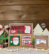 Load image into Gallery viewer, Santa Christmas Interchangeable Leaning Sign File SVG, Glowforge, LuckyHeartDesignsCo