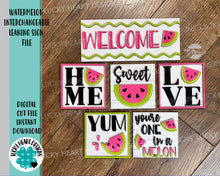 Load image into Gallery viewer, Watermelon Interchangeable Leaning Sign File SVG