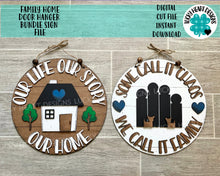 Load image into Gallery viewer, Family Home Door Hanger Bundle File SVG, Glowforge, LuckyHeartDesignsCo