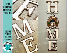 Load image into Gallery viewer, Home Letters for Large Wall Sign File SVG, Glowforge Shiplap, LuckyHeartDesignsCo