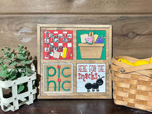 Load image into Gallery viewer, Picnic Interchangeable Leaning Sign File SVG, Glowforge, LuckyHeartDesignsCo