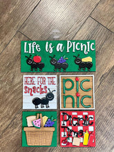 Load image into Gallery viewer, Picnic Interchangeable Leaning Sign File SVG, Glowforge, LuckyHeartDesignsCo