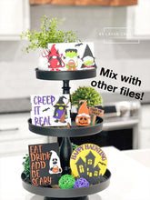 Load image into Gallery viewer, Halloween Tiered Tray File SVG, Glowforge Laser, LuckyHeartDesignsCo