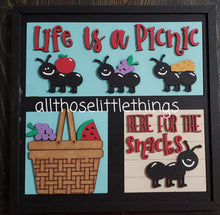 Load image into Gallery viewer, Picnic Interchangeable Leaning Sign File SVG, Glowforge, LuckyHeartDesignsCo