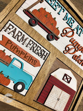 Load image into Gallery viewer, Fall Pumpkin Patch Interchangeable Leaning Sign File SVG, Glowforge, LuckyHeartDesignsCo