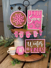Load image into Gallery viewer, Winter Quick and Easy Tiered Tray File SVG, Glowforge Snowflakes, LuckyHeartDesignsCo