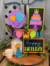 Load image into Gallery viewer, Birthday Quick and Easy Tiered Tray File SVG, Glowforge Tier Tray, LuckyHeartDesignsCo