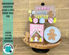 Load image into Gallery viewer, Gingerbread Christmas Quick and Easy Tiered Tray File SVG, Glowforge Tier Tray, LuckyHeartDesignsCO