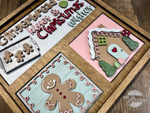 Load image into Gallery viewer, Gingerbread Interchangeable Leaning Sign File SVG, Glowforge Christmas, LuckyHeartDesignsCO
