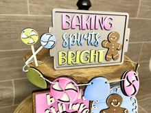 Load image into Gallery viewer, Gingerbread Christmas Quick and Easy Tiered Tray File SVG, Glowforge Tier Tray, LuckyHeartDesignsCO